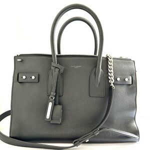 Saint Laurent Sac de Jour Grained Calfskin Black Bag